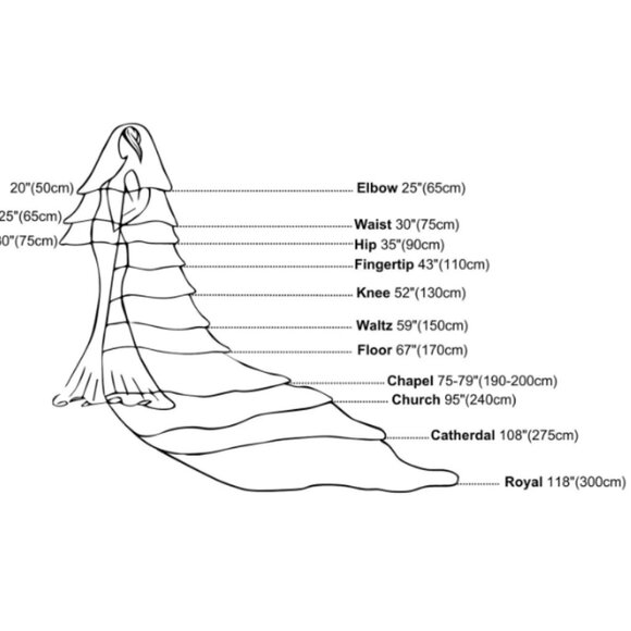 Brand New, Never Worn Two tier satin trim veil in Ivory